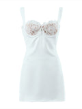 Hulianfu Spring Summer New Sexy Casual Lace Stitching Wavy Collar Halter Straps Bag Hip A-Line Short Mini Dress Women