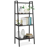 HULIANFU Ladder Shelf 4-Tier Bookshelf Plant Flower Stand Storage Rack Industrial Organizer Modern Shelves Shelving Bookcase Stable Metal