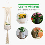 HULIANFU Macrame Handmade Plant Hanger Baskets Flower Pots Holder Balcony Hanging Decoration Knotted Lifting Rope Home Garden Supplies