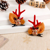 HULIANFU 2023 Christmas Antler Hair Clips Deer Ear Hairpins Festival Christmas Headbands Pine Cones Hair Ball Adult Headwear Hair Accessories
