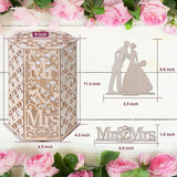 HULIANFU Wedding Card Box Wooden Elegant Cutout Hexagon Design Wedding Box 3D Classic Scene For Wedding Party Decoration
