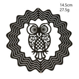 HULIANFU Stainless Steel 3D Rotating Wind Chimes Hummingbird Life Tree Owl Hanging Ornaments Outdoor Home Garden Farmhouse Spiner Decor