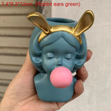 HULIANFU W&amp;G Nordic Vase Home Decor Vase Creative Human Head Portrait Flower Vases Room Decoration Resin David Flower Vase Room Decor