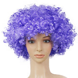 HULIANFU Round Curly Wig Carnival Children Adult Explosion Hair Hat Children  Day Party Accessories Fluffy Funny Clown Fans Hairstyle