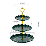 HULIANFU Table Plates Luxury Tableware Wedding Party Candy Dessert Dishes Fruit Bowl Home Cake Display Standing Kitchen Decoration Trays