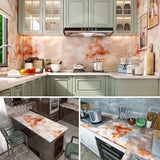 HULIANFU 2023 Marble Wallpaper Rolls for Kitchen Furniture Refurbish Room Decor Wall Decorative Vinyl Self Adhesive Wall Stickers Home Decor