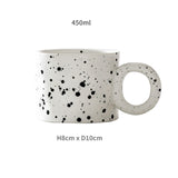 HULIANFU Korean Style Fatty Mug Design Splash Ink Ceramic Cup Spot Mugs Simple Coffee Mug Couple Cups  Coffee Mugs Tea Drinkware