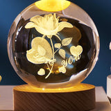 HULIANFU New 80mm K9 Crystal Solar System Planet Globe 3D Laser Engraved Sun System Ball with Touch Switch LED Light Base Astronomy Gifts