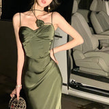 Hulianfu Sexy Sleeveless Spaghetti Strap Evening Party Prom Elegant Backless Floral Long Maxi Wedding Dresses for Women Female Summer New