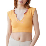 Hulianfu Women Y2k Crop Tops Short Sleeve Baby Tees for Teen Girls Summer Slim Fit Cropped Sweet T-Shirt Streetwear