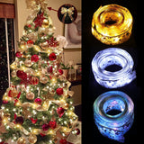 HULIANFU Ribbon Fairy Light Christmas Decoration Christmas Tree Ornaments  For Home  Bows String Lights Navidad Natal New Year 2023