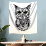 HULIANFU Tarot Card Tapestry Boho Tapestry Wall Hanging Owl Mysterious Witchcraft Beach Moon Phase Aesthetic Room Decor Tapestries Tapiz