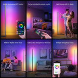 HULIANFU RGB LED Floor lamp Indoor Home Decoration Modern Corner Floor Lamp Living Rome Art Decor Atmospheric Standing Stand Lighting