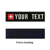 HULIANFU National Flag 10X2.5cm Embroidery Custom Name Text Patch Stripes Badge Iron On Or Sew On Or Velcros Patches For