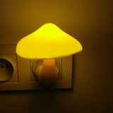 HULIANFU Led Night Light Mushroom Wall Socket Lamp Eu Us Plug Warm White Light-control Sensor Bedroom Light Home Decoration