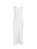 Hulianfu Pink Camis Satin Long Dresses Elegant Sleeveless Slip Holiday Party Dresses Sexy Casual Backless Summer Dresses Women 2023