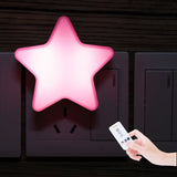 HULIANFU Star Shape Lamp LED Night Lights Bedside Wall Lamp Remote Sensor Control Cartoons Sleeping Light Nursery Children  Bedroom Lamp