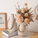HULIANFU 2023 Autumn Artificial Flowers 43cm Silk Rose Flower Bouquet Arrangement Luxury Fake Flower Wedding Living Room Decoration