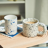 HULIANFU Korean Style Fatty Mug Design Splash Ink Ceramic Cup Spot Mugs Simple Coffee Mug Couple Cups  Coffee Mugs Tea Drinkware