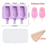 HULIANFU SILIKOLOVE Healthy Silicone Ice Cream Mold Easy Popsicle Mold Reusable Ice Cream Bar Pop Molds For DIY Making Summer Favorites