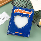 HULIANFU Kpop Card Binder 3inch Photo Album Hollow Love Heart Model Photocard Holder Plaid Album Instax Mini Album For Cards Collect Book
