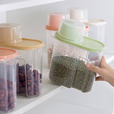 HULIANFU PP Food Storage Box Plastic Clear Container Set with Pour Lids Kitchen Storage Bottles Jars Dried Grains Tank 1.9L-2.5L H1211