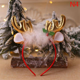 HULIANFU 2023 Christmas Headbands Santa Tree Elk Antlers Headband Kids Adult Headwear Reindeer Ornaments Christmas Decor Party Cosplay Gifts