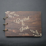 HULIANFU Personalized Guest Book A4/A5 Wedding Guest Book Wedding Guestboook Wishes Book Wooden Wedding Album Baptism Mariage Decoration