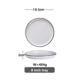 HULIANFU White Dinner Plate Set Ceramic Kitchen Plate Tableware Set Food Dishes Rice Salad Noodles Bowl Soup Kitchen Cook Tool 1pc