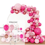 HULIANFU Macaron Pink Balloon Garland Arch Kit Wedding Birthday Party Decoration Kids Globos Gold Confetti Latex Ballon Baby Shower Girl