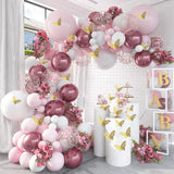 HULIANFU Macaron Pink Balloon Garland Arch Kit Wedding Birthday Party Decoration Kids Globos Gold Confetti Latex Ballon Baby Shower Girl