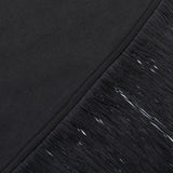 hulianfu Summer Fashion Black Tassel Sexy Tube Top Dress Outfits Women Elegant Evening Party Club Slit Bodycon Mini Dresses  Clothes