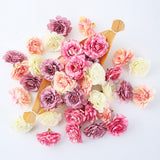 HULIANFU Silk Rose Artificial Flowers 5cm Fake Flowers Head For Home Decor Bedroom Wedding Marriage Decoration DIY Bride Wreath Accessory