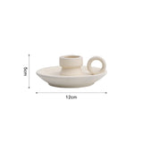 HULIANFU White Ceramic Vegetarian Candle Holder Figurines Nordic Modern Candlestick Ornament Home Interior Desktop Decoration