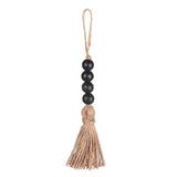 HULIANFU Wood Bead Garland Farmhouse Wall Hanging Home Decor DIY Handmade Garland with Jute Rustic Wall Tassel Bead Ornament Boho Gift