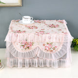 HULIANFU Polyester Yarn Edge Pastoral Lace Style Microwave Dust Cover Home Kitchen Appliances Microwave Oven Emergency Dust Cover