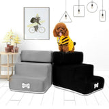 HULIANFU Pet Ramp Ladder Small Pet Steps Stair Dogs And Cats Pet 3 Steps Removable Non-Slip Ramp Climbing Detachable Bed Ladder