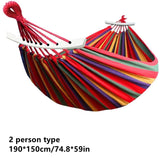 HULIANFU Outdoor Hammock Portable Garden Hammock Sports Home Travel Camping Swing Canvas Stripe Hang Bed Hammock Double Single People