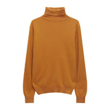 Hulianfu Winter High Quality Wwomen's Wool Sweater Solid Color High-neck Pullover Long-sleeved Knit Top