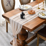 HULIANFU Sheer Chiffon Luxury Solid Color Table Runner Rustic Boho Wedding Party Bridal Shower Birthday Home Christmas Decoration