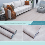 HULIANFU 2023 PVC Non-slip Self-adhesive Floor Stickers Living Room Bedroom Wood Grain Waterproof Floor Stickers Slip Wear-resistant Wallpaper