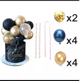 HULIANFU Mini Confetti Balloon Cake Topper Birthday Wedding Party Baby Shower Birthday Decoration Gold Party Decorations