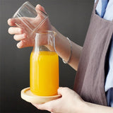 HULIANFU Transparent Color Glass Teacup Set Simple Heat-Resistant Drinking Juice Cup With Tea Pitcher Water Bottle Drinkware