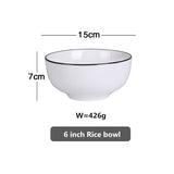 HULIANFU White Dinner Plate Set Ceramic Kitchen Plate Tableware Set Food Dishes Rice Salad Noodles Bowl Soup Kitchen Cook Tool 1pc