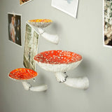 HULIANFU Mushroom Hanging Shelf Whimsical Floating Shelf Wall Mounted Resin Storage Shelves wall decoration for Bedroom Living Room