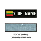 HULIANFU National Flag 10X2.5cm Embroidery Custom Name Text Patch Stripes Badge Iron On Or Sew On Or Velcros Patches For