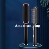 HULIANFU straight hair comb ins negative ion does not hurt hair curler fluffy straight roll dual-use lazy splint portable household