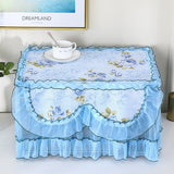 HULIANFU Polyester Yarn Edge Pastoral Lace Style Microwave Dust Cover Home Kitchen Appliances Microwave Oven Emergency Dust Cover