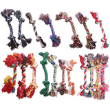 HULIANFU Pet Dog Puppy Double Knot Chew Rope Knot Toys Clean Teeth Durable Braided Bone Rope Pet Molar Toy Pet Supplies Random Color