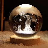 HULIANFU New 80mm K9 Crystal Solar System Planet Globe 3D Laser Engraved Sun System Ball with Touch Switch LED Light Base Astronomy Gifts